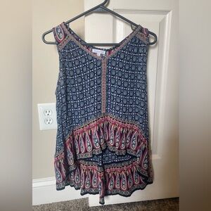 Patrons of Peace Navy and Coral Boho Blouse